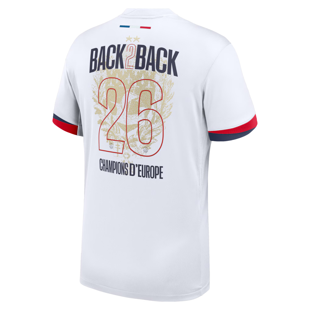 Maillot PSG Champions d'Europe Back 2 Back Extérieur 2025/2026